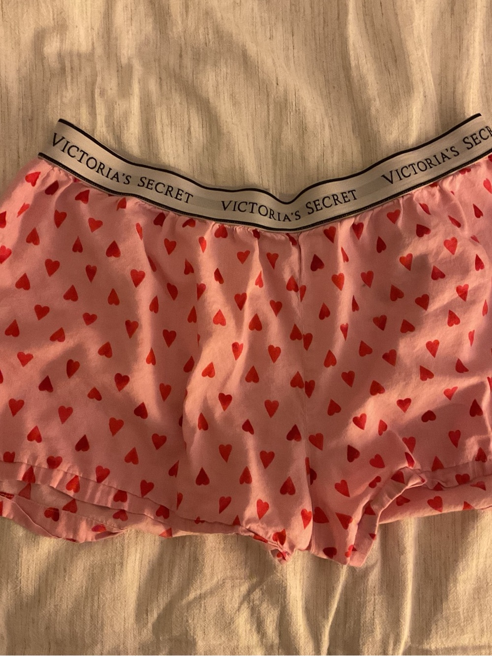 Victoria's Secret Pink Shorts with Red Heart Print